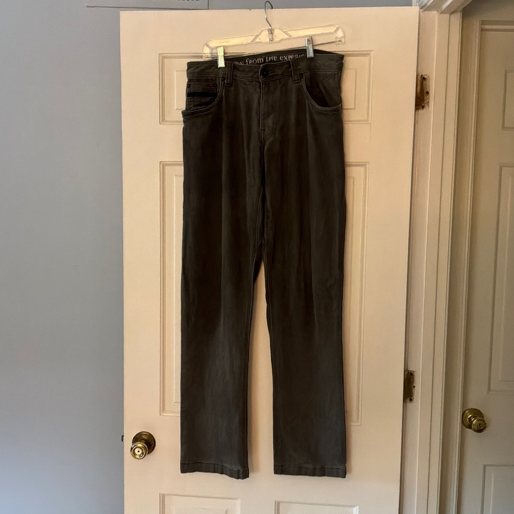 Prana Axiom Jean Mens 31x34 Gray Straight Leg Organic Cotton Hiking Outdoors